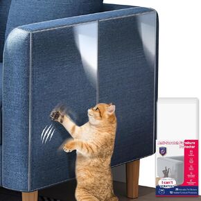 Cat Scratch Furniture Protector, 180"x12" Cat Couch Protector, NO PINS Hurt Anti Cat Scratching Deterren Protectors, Thicken Clear Furniture Protectors from Cat