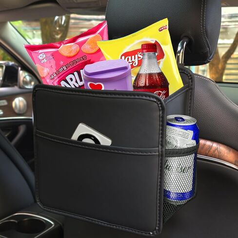 PU Leather Car Seat Organizer,Hanging Bag for Car Seat Back,Back Seat Car Organizer,Car Organizer with Mesh Pocket,Universal for SUV/Truck/Car/Pickup(Black,1PC) in Saudi Arabia