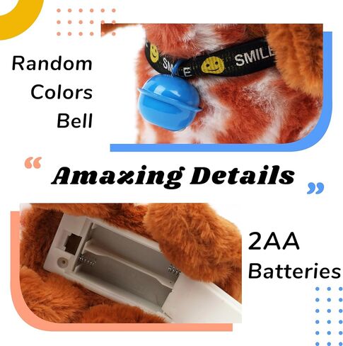 لعبة أرنب هوبيرل القفز مع جرس إلكتروني تفاعلي للحيوانات الأليفة من القطيفة مع أصوات وحركات رسوم متحركة للمشي وآذان هزازة وأنف هدية لعيد ميلاد الأطفال الصغار، قوس قزح، 17.78 سم in Kuwait