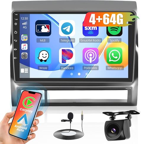 8 Core 6+128GB لسيارة Toyota Tacoma 2005-2013 Android 13 Car Stereo Wireless Apple Carplay، 9 بوصة IPS شاشة تعمل باللمس Android Auto Car Radio GPS Navigation WiFi AHD كاميرا احتياطية بلوتوث 5.0 DSP FM RDS in Saudi Arabia