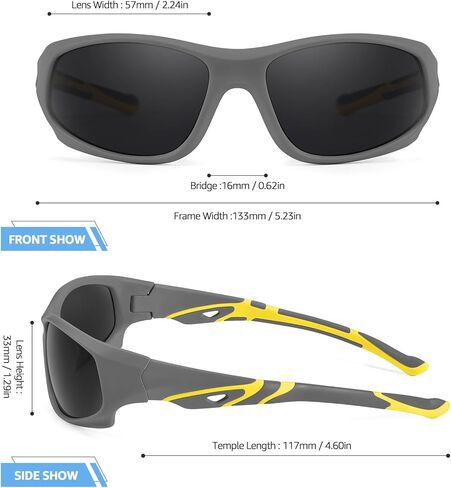 نظارات شمسية للأطفال للبيسبول رياضية ملفوفة حول إطار ركوب الدراجات للجري للأطفال من سن 6 إلى 12 عامًا للأولاد والبنات in Kuwait