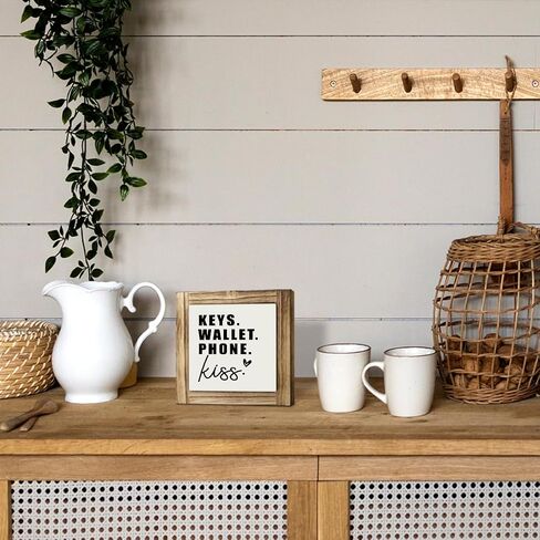 Better Together Sign, Love Decor, Rustic Wooden Plaques Sign 5.9×5.9 inches, Positive Wooden Box Sign, Decorative Wooden Table Sign, Warm Home Decor, Family Room Decor, Housewarming Gift in Saudi Arabia