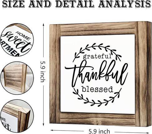 Better Together Sign, Love Decor, Rustic Wooden Plaques Sign 5.9×5.9 inches, Positive Wooden Box Sign, Decorative Wooden Table Sign, Warm Home Decor, Family Room Decor, Housewarming Gift in Saudi Arabia