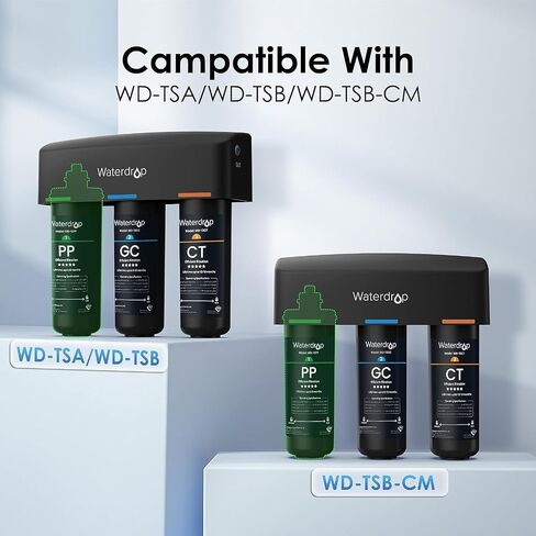 فلتر مياه Waterdrop WD-10PP تحت الحوض، بديل لنظام تصفية المياه Waterdrop TSA & TSB &TSB-CM ثلاثي المراحل تحت الحوض in Kuwait