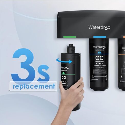 فلتر مياه Waterdrop WD-10PP تحت الحوض، بديل لنظام تصفية المياه Waterdrop TSA & TSB &TSB-CM ثلاثي المراحل تحت الحوض in Kuwait