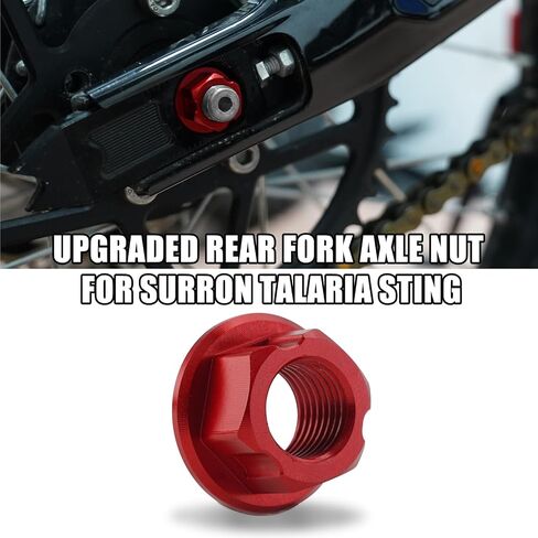 Upgraded Front Fork Axle Nut for Sur Ron Light Bee S/X Talaria Sting L1E/X160/X260, CNC Aluminum Alloy Anti-Rust Durable Front Wheel Axle Cap Screws Cover (Black, Front Fork Axle Nut) in Saudi Arabia