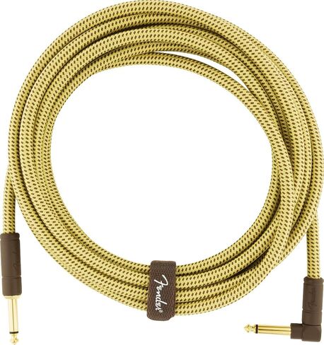 Fender Deluxe Series Instrument Cable, Straight/Angle, Black Tweed, 18.6ft in Kuwait