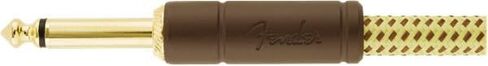 Fender Deluxe Series Instrument Cable, Straight/Angle, Black Tweed, 18.6ft in Kuwait