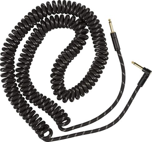 Fender Deluxe Series Instrument Cable, Straight/Angle, Black Tweed, 18.6ft in Kuwait