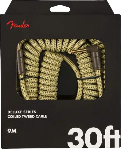 Fender Deluxe Series Instrument Cable, Straight/Angle, Black Tweed, 18.6ft in Kuwait