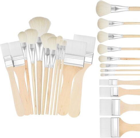 7 Pieces Mop Brush for Acrylic Painting, Assorted Size Acrylic Paint Brush Set Blending Mop Brushes with Wooden Handle Paint Brushes for Acrylic Painting Watercolor Foil Gold Oil Painting in Saudi Arabia