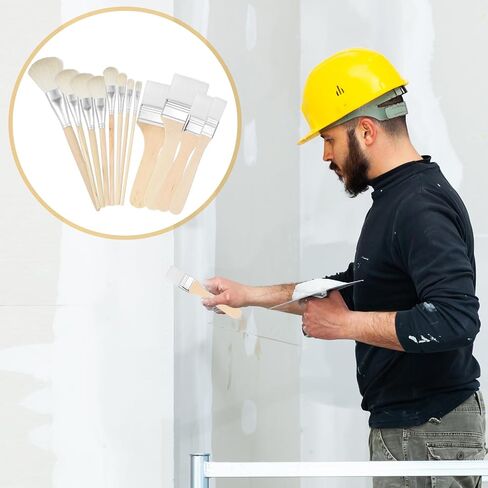 7 Pieces Mop Brush for Acrylic Painting, Assorted Size Acrylic Paint Brush Set Blending Mop Brushes with Wooden Handle Paint Brushes for Acrylic Painting Watercolor Foil Gold Oil Painting in Saudi Arabia