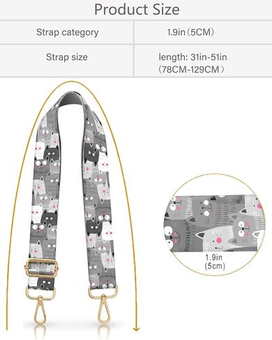 Purse Strap Replacement Crossbody 2" Wide Shoulder Strap, Cute Handbag Strap Bag Strap Replacement Belts Adjustable in Saudi Arabia