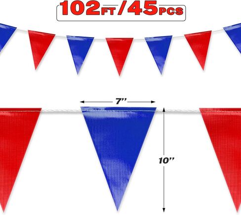 Yellow & Blue Pennant Banner Flags | OSHA 500lb Rated | Strand Fade Resistant 【102FT】 in Saudi Arabia