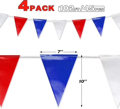 Yellow & Blue Pennant Banner Flags | OSHA 500lb Rated | Strand Fade Resistant 【102FT】 in Saudi Arabia