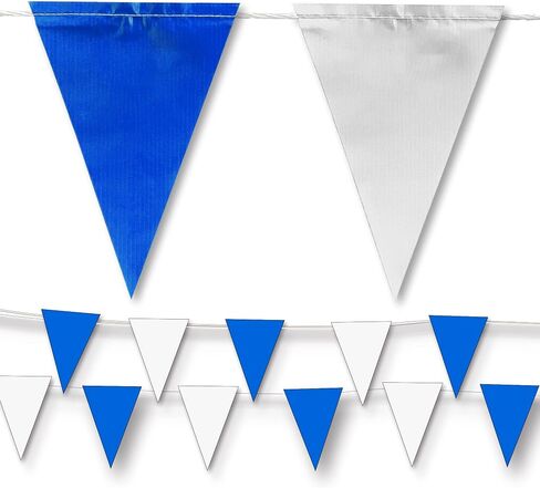 Yellow & Blue Pennant Banner Flags | OSHA 500lb Rated | Strand Fade Resistant 【102FT】 in Saudi Arabia