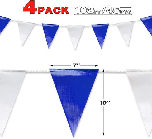 Yellow & Blue Pennant Banner Flags | OSHA 500lb Rated | Strand Fade Resistant 【102FT】 in Saudi Arabia