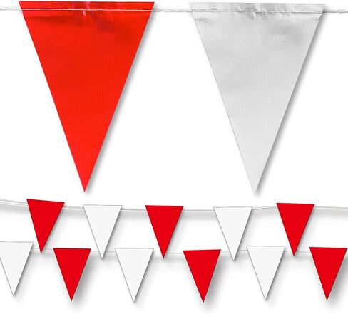 Yellow & Blue Pennant Banner Flags | OSHA 500lb Rated | Strand Fade Resistant 【102FT】 in Saudi Arabia