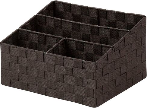 Honey-Can-Do OFC-03611 Woven Mail and File Desk Organizer, 12 x 10.25 x 7", Espresso Brown in Kuwait