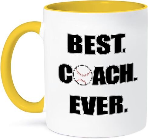 3dRose Baseball Best Coach Ever Mug, 11 oz, Black in Saudi Arabia