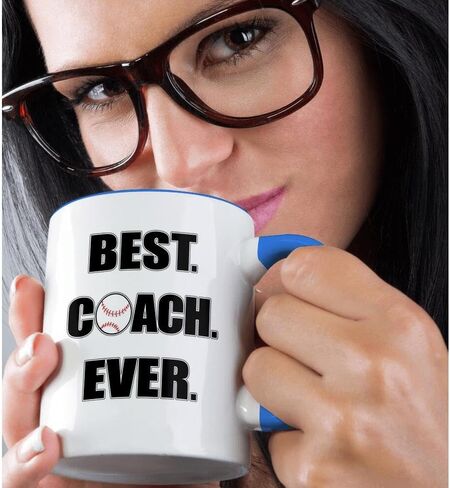 3dRose Baseball Best Coach Ever Mug, 11 oz, Black in Saudi Arabia