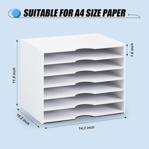 Scrapbook Paper Organizer 4 Tier File Organizer for Desk 12 x 12 Stackable Paper Trays Paper Holder Organizer Desktop File Organizer for Home Office School Decorations in Saudi Arabia