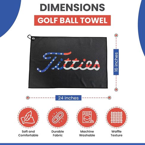 Black Funny Golf Microfiber Towel - Premium Towel for Golf Bags with Magnetic Holder - Ideal Golf Accessories for Men and Women-Golf Club Bag Accessories for a Fun Golfing Experience | Great Gift Idea in Saudi Arabia