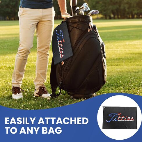 Black Funny Golf Microfiber Towel - Premium Towel for Golf Bags with Magnetic Holder - Ideal Golf Accessories for Men and Women-Golf Club Bag Accessories for a Fun Golfing Experience | Great Gift Idea in Saudi Arabia