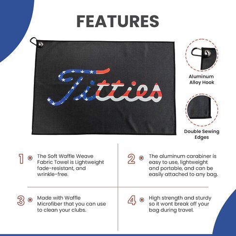 Black Funny Golf Microfiber Towel - Premium Towel for Golf Bags with Magnetic Holder - Ideal Golf Accessories for Men and Women-Golf Club Bag Accessories for a Fun Golfing Experience | Great Gift Idea in Saudi Arabia