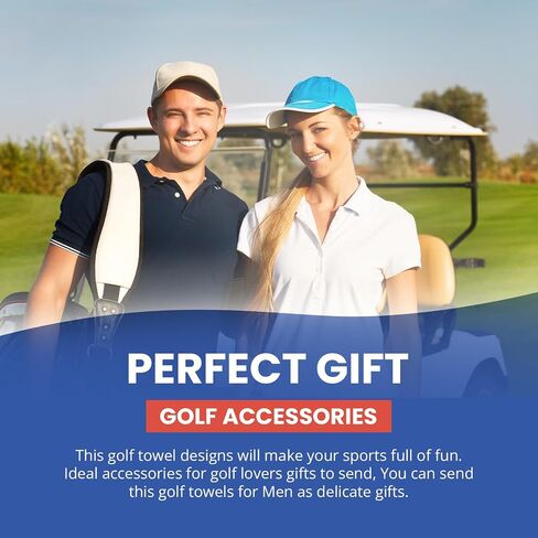 Black Funny Golf Microfiber Towel - Premium Towel for Golf Bags with Magnetic Holder - Ideal Golf Accessories for Men and Women-Golf Club Bag Accessories for a Fun Golfing Experience | Great Gift Idea in Saudi Arabia