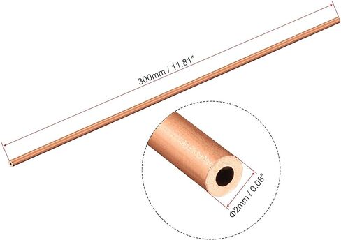 uxcell Copper Round Tube 2mm OD 0.2mm Wall Thickness 300mm Length Pipe Tubing 5 Pcs in Saudi Arabia