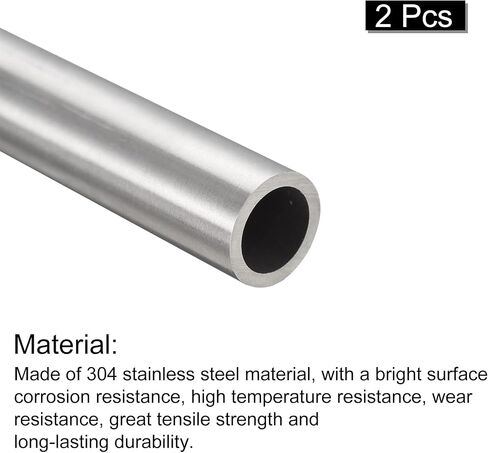 uxcell 304 Stainless Steel Tube, OD 18mm x 2mm Wall Thick 250mm Length Capillary Metal Tubing for Industry Machinery in Saudi Arabia