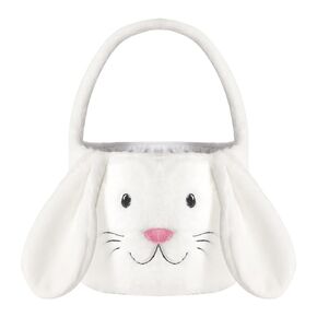 Easter Bunny Basket,Cute Easter Bucket Bags with Rabbit Ears for Easter Eggs Hunting,Easter Decorations,Candy Gifts Storage (Brown/White)