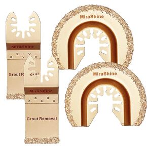 MiraShine 4pcs كربيد حبيبات تتأرجح شفرات المنشار لإزالة الجص، شفرات متعددة الأدوات أداة إزالة الجص للبلاط الجص Thinset هاون الطوب البناء مجلس الاسمنت وبلاط السيراميك الإحراز