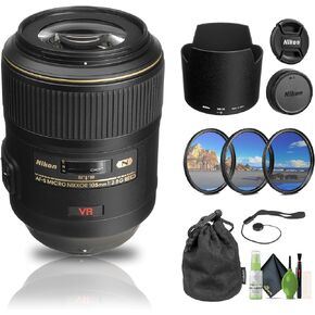 Nikon AF-S VR Micro-NIKKOR 105mm f/2.8G IF-ED Lens (2160) + Filter Kit + Cap Keeper + Cleaning Kit