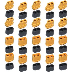 XT30 Connectors XT30 Female and Male Connector Plugs with 2 Pieces Shrink Tubing for RC Car/Boat/LiPo Battery
