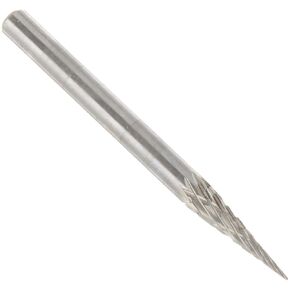 Walter 01V025 Tungsten Carbide Finishing Bur 1/8X7/16in Conical Bur, 1/8in Shank