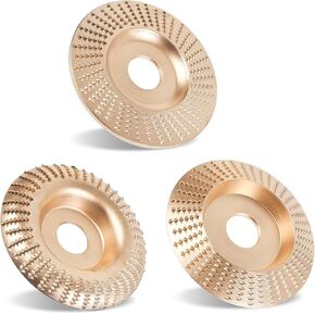 3 Pieces Angle Grinder Wood Carving Disc Set, Wood Carving Shaping Tool Grinding Wheel Disc for 4" or 4 1/2" Angle Grinder Attachment with 5/8" Arbor Woodworking Wood Shaper Stump Grinder Disc in Kuwait