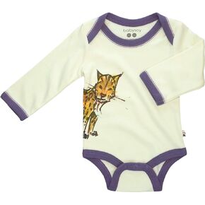 Babysoy Newborn Organic Long Sleeve Animal Print Bodysuit Onesie Romper