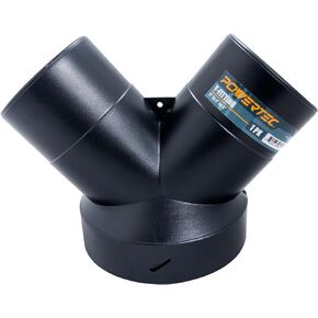 POWERTEC 70189 Dust Collector Y-Fitting | 6-Inch to 4-Inch Hose Reducer for Woodworking Dust Collection System,Black