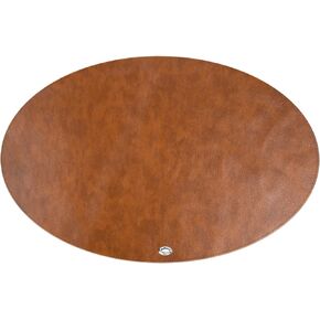 Linkidea Vegan Leather Splat Mat for Under High Chair Floor Protector for Kids, Reusable Infant High Chair Mat Food Splash Spill Mats, Portable Picnic Blanket Outdoor Mat (Brown)