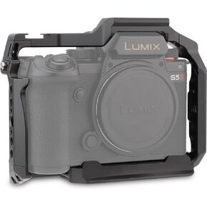 LEFTFOTO S5 Camera Cage for Panasonic LUMIX S5 II / S5 IIX - Camera Protection Frame Rig with Arca Base,NATO Rail,ARRI Threads Compatibility with DJI RS2 Stabilizer- for Vlog Video Shooting