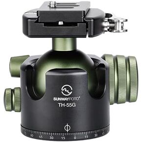 Sunwayfoto TH-55G 55mm Low Profile High Locking Strength Ball Head w Lever Lock Clamp Arca Compatible