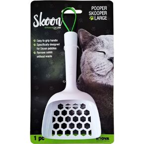 Skoon Pooper Skooper Large - Non-clumping Litter Solid Improved Remover - Wide Openings, Compact Size Easily fits in Every Corner, Remove cat Solids for a Clean Litter Box Without Wasting Any Pebbles