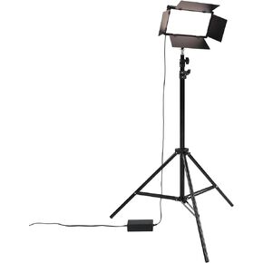 Acurit Colorview Lux Artist Studio Light 2 Pack - Adjustable Photography Lighting Kit 3 Color Temps, 4 Metal Barn Doors, 4160 Lumens LED - Remote Control, AC Power Supply, 6’6" Light Stands Included