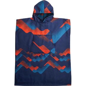 PackTowl Lightweight Microfiber Hooded Changing Poncho, Riso Wave, Small/Medium
