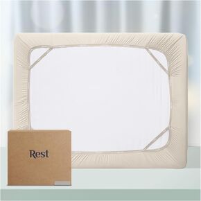 REST® Evercool®+ Fitted Sheet, TwinXL Size, Arctic White, 15" Deep (up to 18’’), Breathable Bedding for Hot Sleeper and Night Sweats, Bed Sheet with Ionic+ Self-Cleaning Silver Yarn for Sensitive Skin
