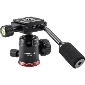 Panoramic Ball Head with Handle All Metal CNC Ball Head Camera Mount DMIDITIR Tripod Head with Arca Swiss Quick Release Plate for Tripod, Monopod, DSLR, Camcorder, DV, Telescope, Hunting (Titanium)