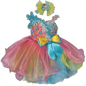 فستان G272-4 للأطفال حديثي الولادة وحفلات عيد ميلاد للفتيات الصغيرات باللون الأزرق مقاس 4T in Kuwait