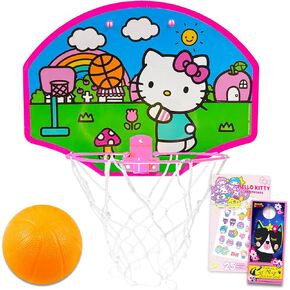 Hello Kitty Basketball Hoop Bundle - Hello Kitty Indoor Basketball Hoop Plus Hello Kitty Tattoos and More | Hello Kitty Toys and Games for Kids